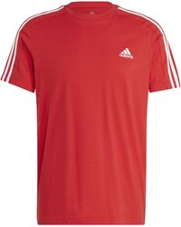 adidas - Essentials Single Jersey 3-stripes T-shirt Voor - Lyst
