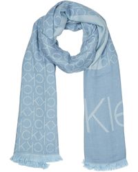 Calvin Klein Ck Jaquard Scarf K60K606081 Donna - Blu