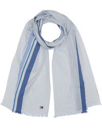 Tommy Hilfiger Shirt Stripe Scarf Bufanda - Azul
