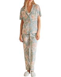 Women'secret - Pijama Camisero 100% algodón Flores Azul Juego - Lyst