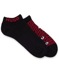 HUGO - S 2p As Stacked Cc Two-pack Of Cotton-blend Ankle Socks With Logos - Lyst