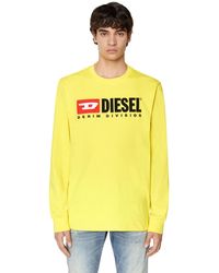 DIESEL - T-Shirt mit langen Ärmeln und Fleece-Logo - Lyst