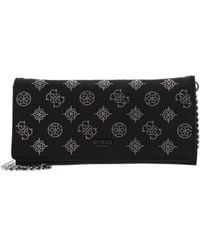 Guess - Gilded Glamour Mini Flap Clutch Black - Lyst