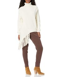 bcbg fringe turtleneck tunic sweater