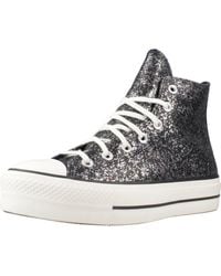 Converse - Chuck Taylor all Star Lift Platform Glitter Nero 37.5 - Lyst