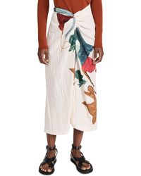 Vince - Painted Abstract Draped Knot Skirt - Lyst