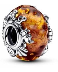 PANDORA - Disney The Lion King Sterling Silver Charm With Glitter Aventurine And Burnt Orange Murano Glass - Lyst