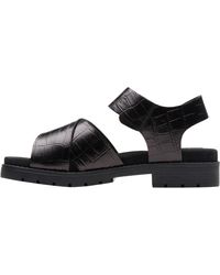Clarks - Orinoco Cross Leather Sandals In Wide Fit Size 5.5 - Lyst