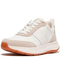 Fitflop - F-Mode Flow Fabric/Suede/Leather Flatform Trainers Leather/Suede/Fabric Polyester - Lyst