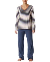 Schiesser - Schlafanzug Set lang weiche Baumwolle-Nightwear Pyjamaset - Lyst