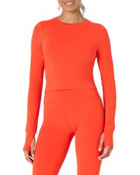 Amazon Essentials - Active Formflex Buttery Soft Long Sleeve Slim Fit Crop Layering Workout Top - Lyst