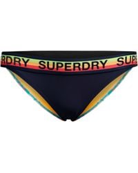 Superdry - Klassisches Bikinihöschen mit Logo Kräftiges Marineblau 44 - Lyst