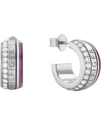 Tommy Hilfiger - Jewelry Pendientes de Aro para Mujer de Acero Inoxidable con Cristales - 2780623 - Lyst