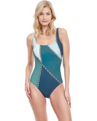 Gottex - S Modern Shades Square Neck One Piece Swimsuit - Lyst