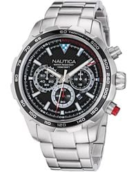Nautica - Napnsf301 Nst Chrono Recycled Stainless Steel Bracelet Watch - Lyst