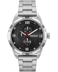 HUGO - Analogue Multifunction Quartz Watch For Men With Silver Stainless Steel Bracelet - 1530276 - Lyst