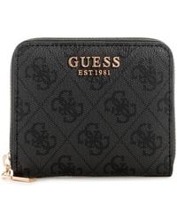 Guess - Laurel SLG Small Zip Around S Coal Logo - Lyst