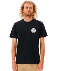 Rip Curl - Wetsuit Icon Short Sleeve T Shirt Tee Black - Lyst