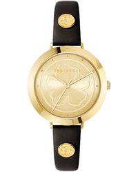 Ted Baker - Ammy Magnolia Black Leather Strap Watch - Lyst