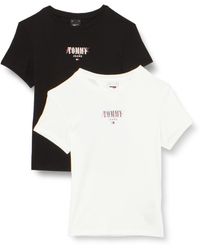 Tommy Hilfiger - Tommy Jeans Camisetas de manga corta Pack de 2 Mujer Slim Essential Cuello redondo - Lyst