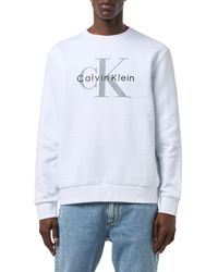 Calvin Klein - Sudadera Hombre Monologo Fleece con Cuello Redondo - Lyst