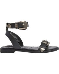 Pepe Jeans - Sandali Mady Rock in Pelle Nera - Lyst