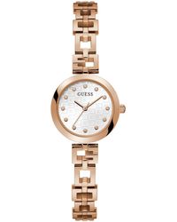 Guess - Rose Gold Tone Bracelet White Dial Rose Gold Tone - Lyst