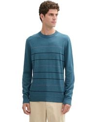 Tom Tailor - Strickpullover aus Baumwolle mit Streifen - Lyst