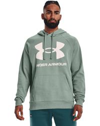 Under Armour - Men's Hoodie Rival Big Logo Green - Lyst