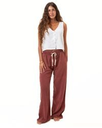 Rip Curl - Cotton Crepe Poplin Beach Pants – Smocked - Lyst