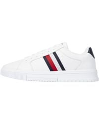 Tommy Hilfiger - Supercup Leather Stripes Trainers - Lyst