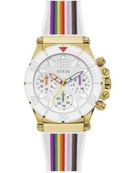 Guess - Armbanduhr Active Life 38 mm Regenbogenarmband und -markierungen Armband Silicone GW0432L1 - Lyst