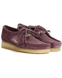 Clarks - Originals Wallabee Suede Plum Shoes - Lyst