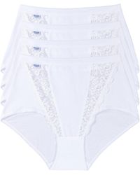 Sloggi - Lot de 4 - Culotte taille taute femme - Très confortable - Coton doux et - Lyst