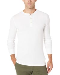 Amazon Essentials Regular-fit Long-sleeve Waffle Henley Shirt - White
