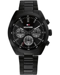Tommy Hilfiger - Montre Chronographe à Quartz pour avec Bracelet en Acier Inoxydable Noir - 1710724 - Lyst