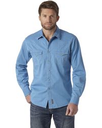 Wrangler - Big Retro Two Pocket Long Sleeve Snap Shirt - Lyst