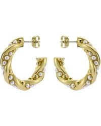 Ted Baker - Tiyaa Twisted Pearl Hoop Earrings For - Lyst