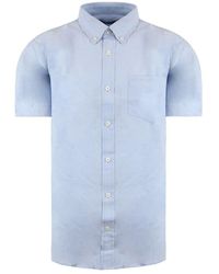Ben Sherman - Short Sleeve Collared Light Blue S Oxford Shirt 0066952 Sky - Lyst