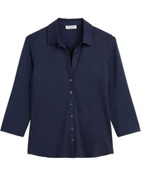 Marc O' Polo - Marc OߴPolo Jerseybluse mit Kentkragen verkürzte Ärmel - Lyst