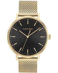 Calvin Klein - Orologio Analogico al Quarzo da Uomo Collezione MODERN MESH con Cinturino in Maglia Metallica in Acciaio - Lyst