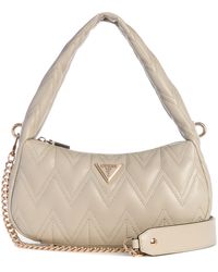 Guess - Eda Top Zip Shoulder Bag Tortora - Lyst
