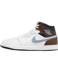 Nike - Air Jordan 1 Mid SE schuhe 'White/Blue Grey-Black-Sail' - Lyst