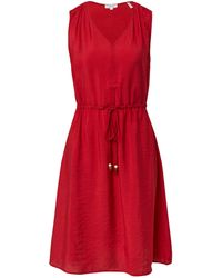 S.oliver - Kurzes Kleid aus Strukturiertem Viskosemix mit Binde-Detail mohnrot 36 - Lyst