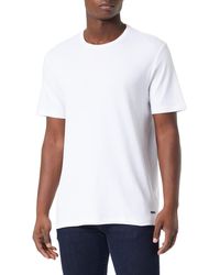 HUGO - Dozy Regular-Fit T-Shirt aus Pima-Baumwolle mit Kontrast-Logo Weiß S - Lyst