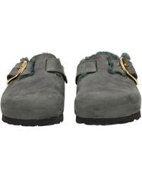 Birkenstock - Boston Big Buckle Shearling[C] -Pantoletten Gr.37 Grün - Lyst