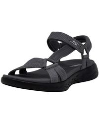 Skechers - On The Go 600 Brilliancy Thong Sandal Charcoal/black 10 Wide - Lyst