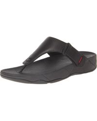 Fitflop - Trakk Ii Leather Toe Post Flip Flop Sandals - Black - Lyst