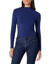 The Drop - Ebony Mock Neck Long Sleeve Top Shirts - Lyst