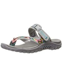 Skechers Reggae-Zig Swag 48228, Chanclas para Mujer - Gris